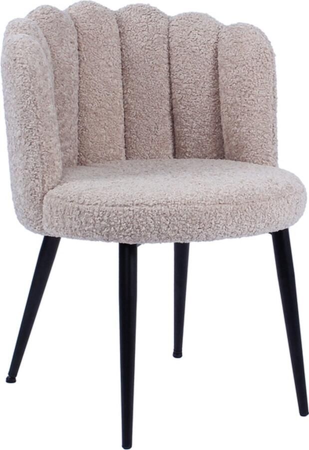 Giga Meubel Teddy Stoel Bruin Eetkamerstoel Teddy Stof Stoel Julien Set van 2 - Foto 2