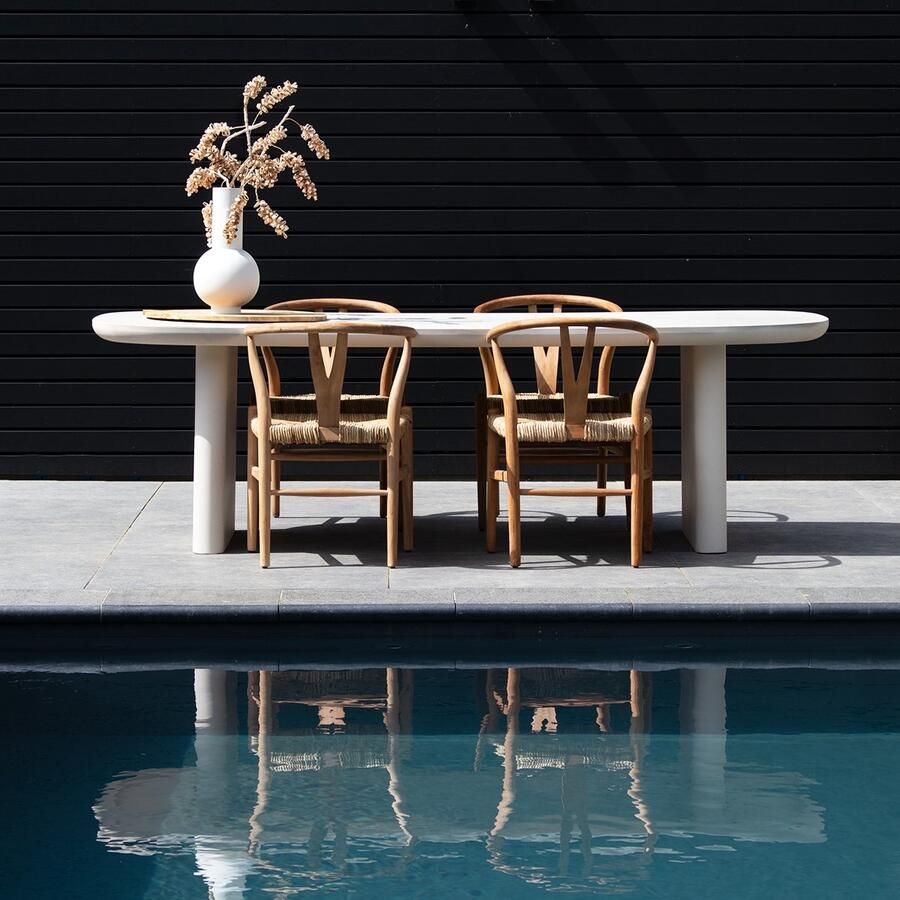 Giga Meubel Tuintafel Maya Deens Ovaal 200cm Beige Eco Composiet