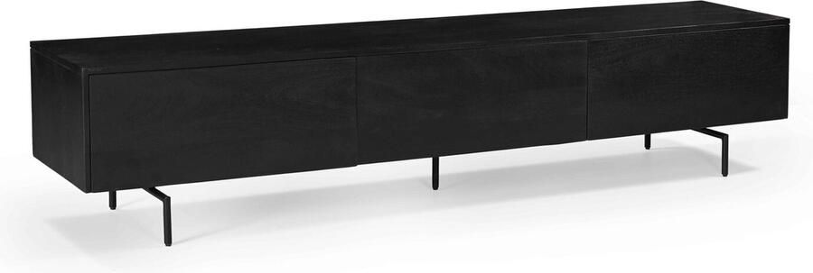 Giga Meubel Tv-meubel Cas 220x40x45cm Zwart Mangohout 3 Vakken - Foto 2
