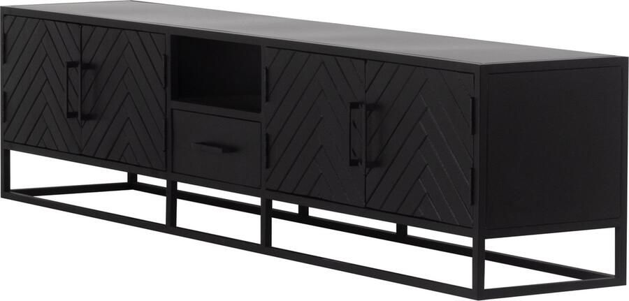 Giga Meubel Tv Meubel Zwart Visgraat Mangohout 210cm Kast Isa - Foto 3