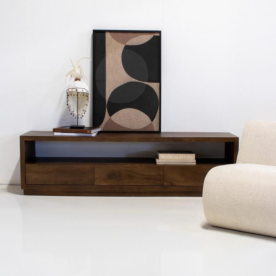 Giga Meubel Tv-meubel Luxurious Donkerbruin Mangohout 180x40x50cm