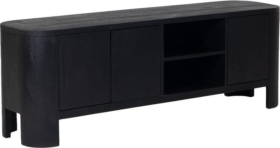 Giga Meubel Tv Meubel Zwart Mangohout 160x40x55cm Mitchel - Foto 2