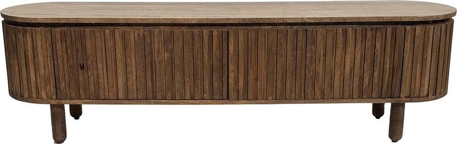 Giga Meubel Tv-meubel 175cm Mangohout & Travertin 175x40x50 cm Tv-meubel Myra