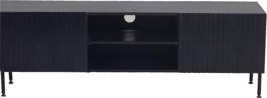 Giga Meubel Tv-Meubel Mangohout Zwart 150x40x50cm 2-Deurs Kast Roman - Foto 2