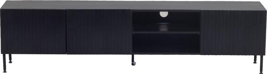Giga Meubel Tv-Meubel Mangohout Zwart 200x40x50cm 3-Deurs Kast Roman - Foto 2