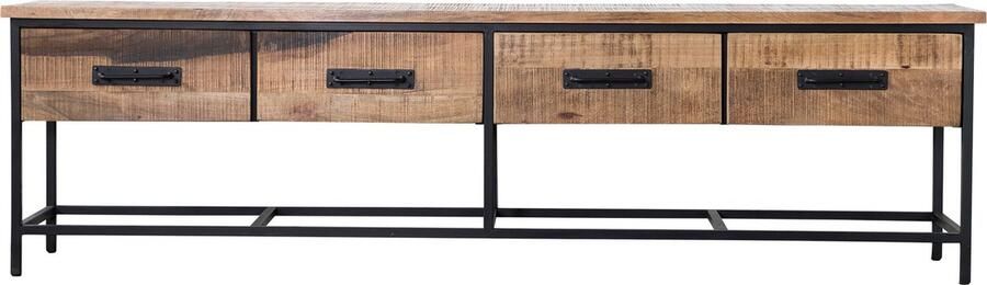 Giga Meubel TV Meubel Zwart met Hout & Metaal 250x43x70cm Tv-meubel Jules - Foto 2