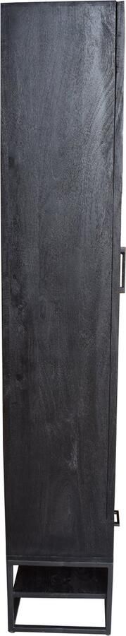 Giga Meubel Vitrinekast Zwart 80x40x220cm Mangohout Kast Myron - Foto 2