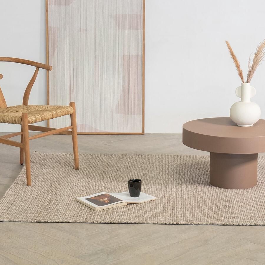 Giga Meubel Vloerkleed Rechthoek Greige Wol 160x230x2cm Mies