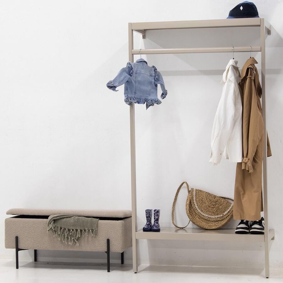 Giga Meubel Wandkapstok Beige Metaal 100x40x185cm Kapstok Manoué - Foto 2