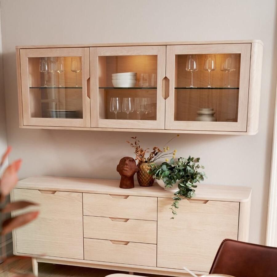 Giga Meubel Wandkast Hangend Eiken Naturel 180x34x60cm Wandkast Nyborg