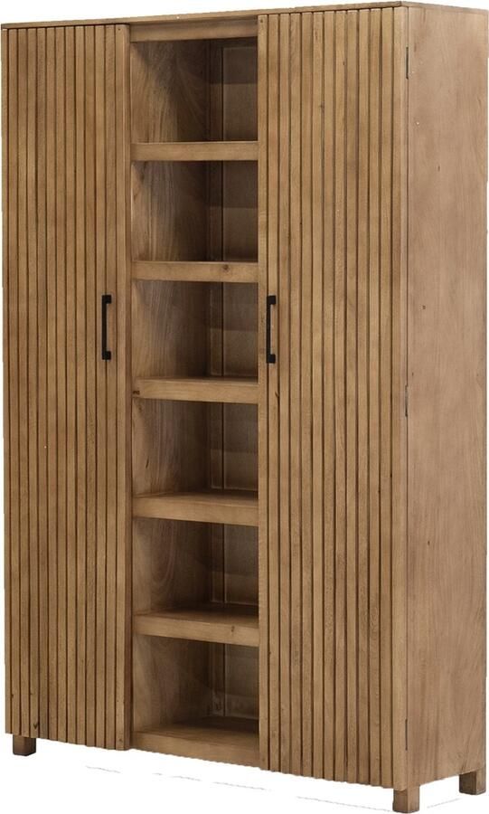 Giga Meubel Wandkast Naturel Mangohout 140x40x210cm Tobi - Foto 2