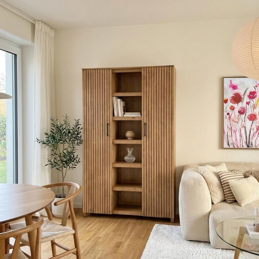 Giga Meubel Wandkast Tobi Mangohout Naturel 140x40x210cm - Foto 3