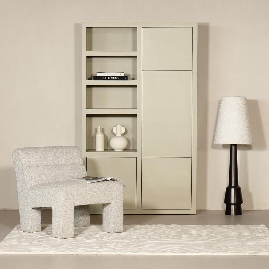 Giga Meubel Wandkast Beige Mangohout 120x45x200cm Xander