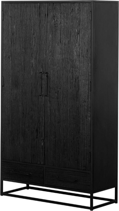 Giga Meubel Wandkast Zwart Industriële Kast Mangohout 100x40x175cm Kast Pure Black - Foto 2