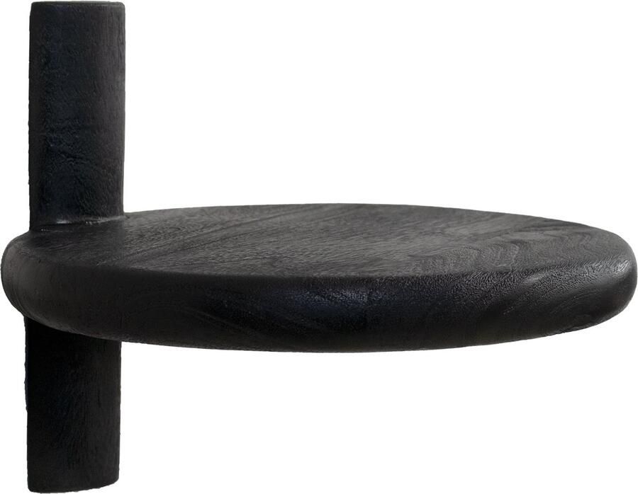 Giga Meubel Wandplank Febe Mangohout Zwart Rond 25x25x20cm - Foto 2