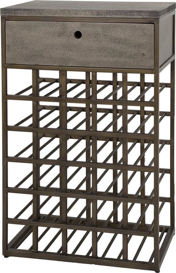 Giga Meubel Wijnkast Ferro Brons Metaal 54x35x85cm