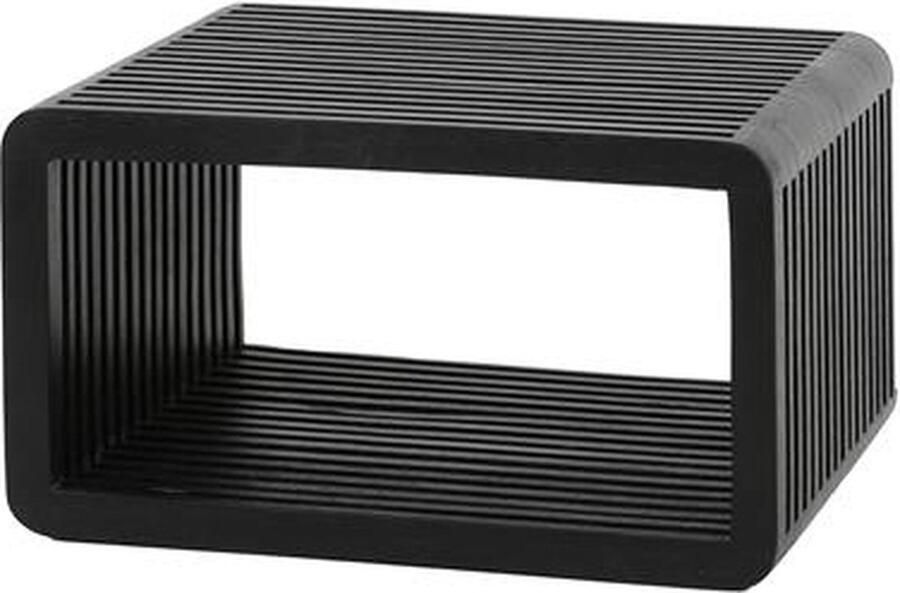 Giga Meubel Nachtkastje Zwart Teakhout Ophangbaar 45x30x22cm Rib - Foto 2