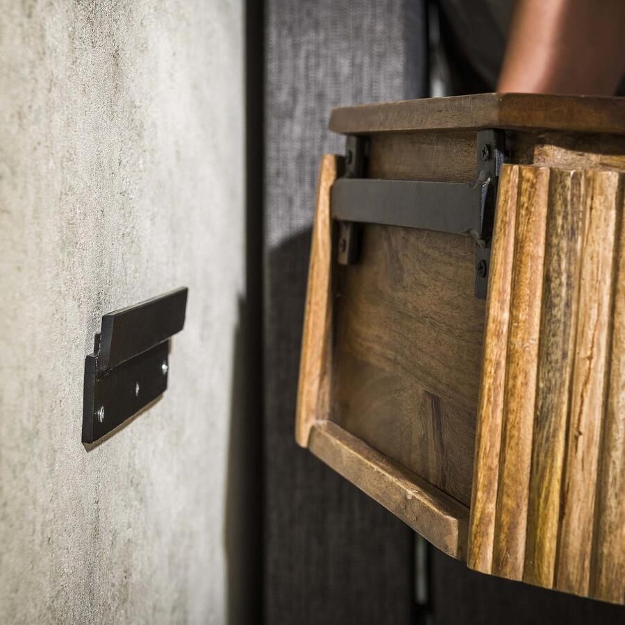 Giga Meubel Nachtkastje Wave Rond Mangohout 50x35x20cm