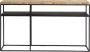 Giga Meubel Haltafel Hout Stalen Frame 140x35x75cm Tafel Block Grijs - Thumbnail 1