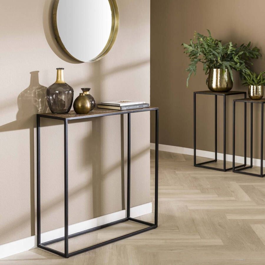 Giga Meubel Haltafel Iron Metallic Metaal 75x75x25cm
