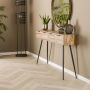 Giga Meubel Haltafel Teakhout Naturel 4 Lades Tafel Teca Strip - Thumbnail 1