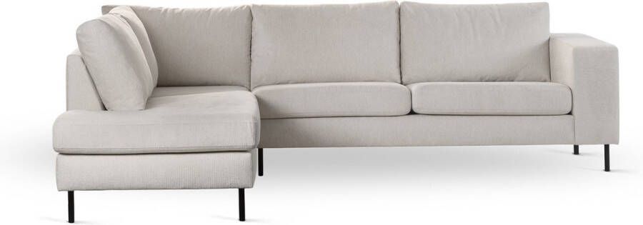 Giga Meubel Hoekbank 3-Zits Vierkant Stof Beige Links 265x208x81cm Lord