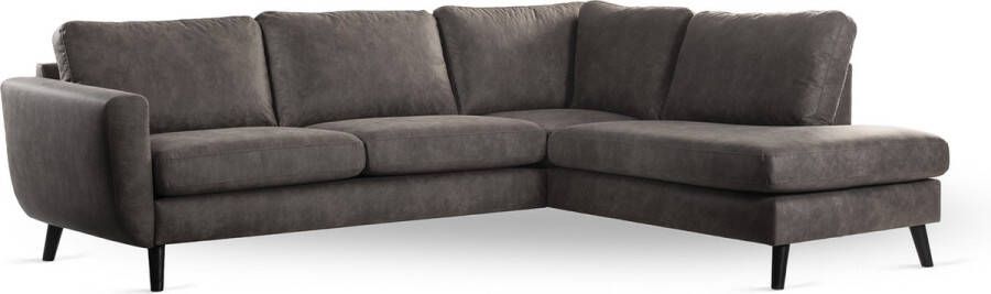 Giga Meubel Hoekbank 3-Zits Vierkant Stof Taupe Rechts 265x208x81cm Yuma