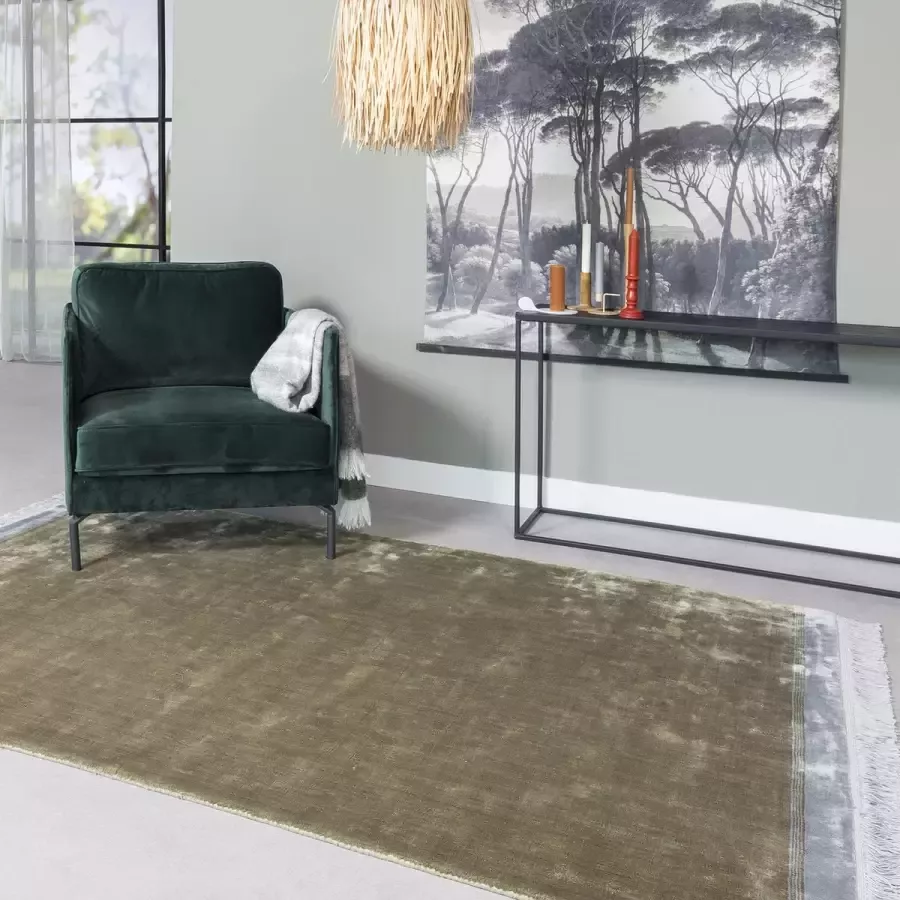 Giga Meubel Karpet 200x300cm Groen Grijs Rechthoekig Bert