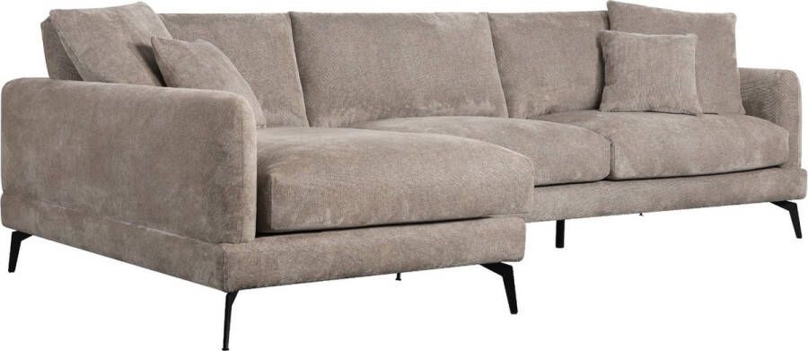Giga Meubel Loungebank Rechts Beige Metaal Polyester 290x95x90cm Maggie