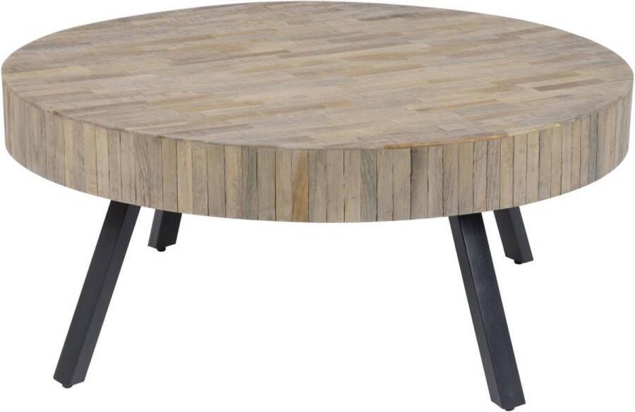 Giga Meubel Salontafel Teakhout Rond Ø90cm Metalen Onderstel Tafel Teca