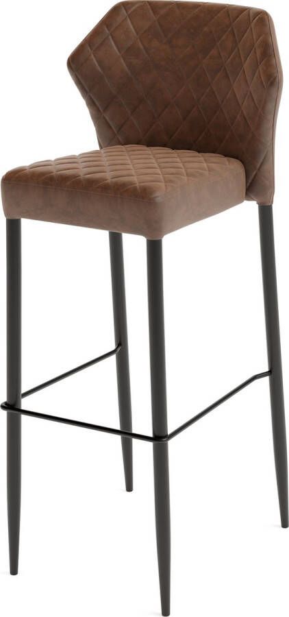 Giga Meubel Barkruk Cognac Kunstleer Stapelbaar Zithoogte 79cm Louis Set van 2