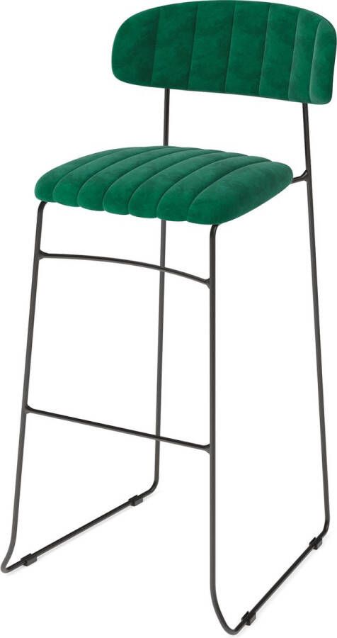 Giga Meubel Barkruk Groen Velvet Stapelbare Zithoogte 76cm Mundo