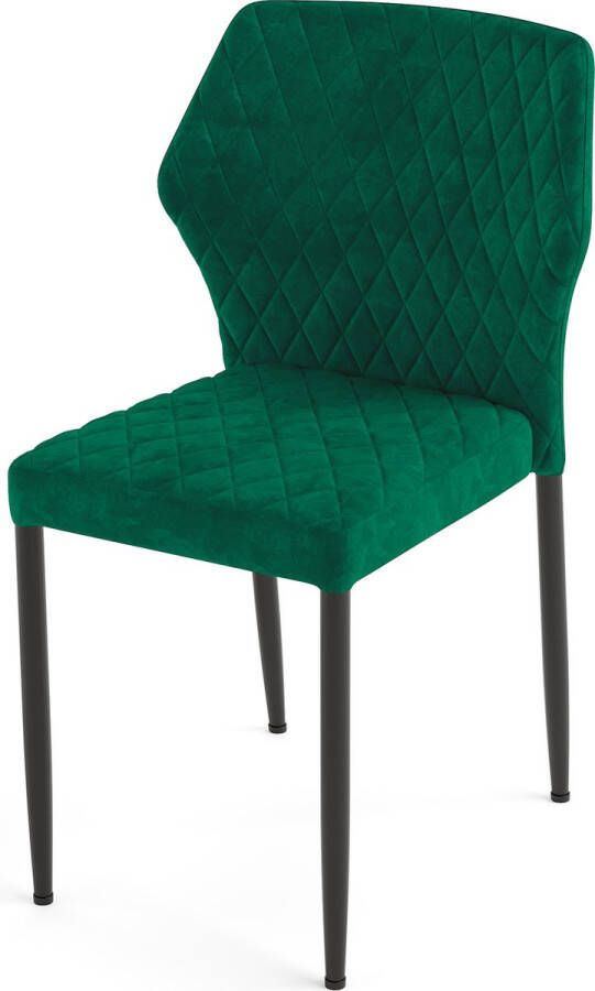 Giga Meubel Stapelstoel Groen Velvet Zithoogte 46cm 57 5x49x81 5cm Louis
