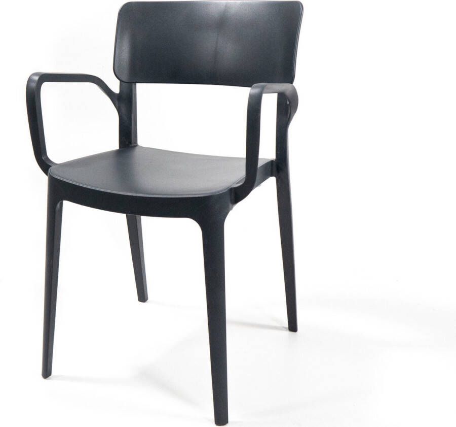 Huismerk Essentials Wing fauteuil antraciet set van 6 stapelstoel Plastic 5092