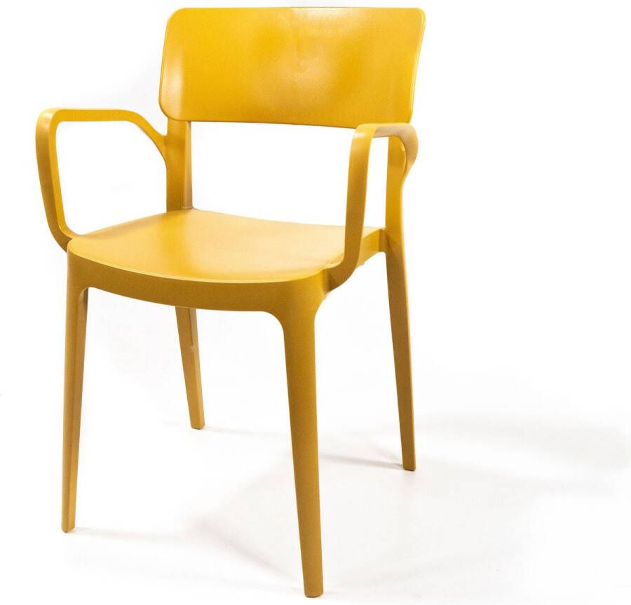 Huismerk Essentials Wing fauteuil mosterd set van 6 stapelstoel Plastic 5092