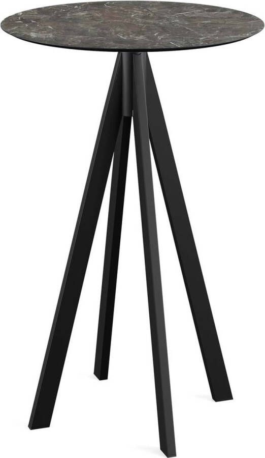 Giga Meubel Statafel Galaxy Marble Infinity Zwart Frame HPL Ø70cm