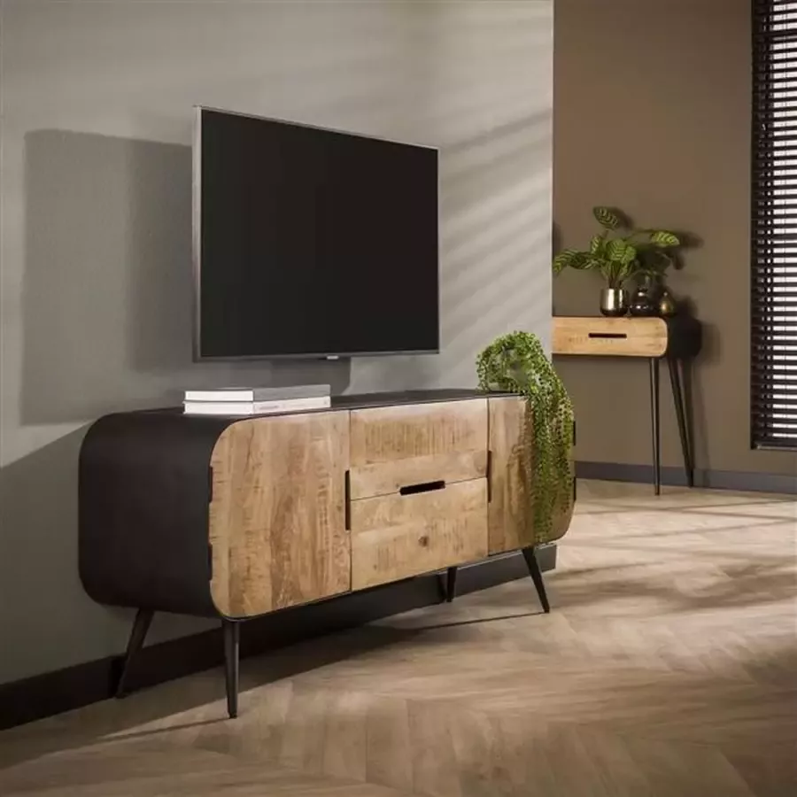 Giga Meubel Tv-Meubel Mangohout 35x150x55cm Tv-Meubel Carve Massief Mangohout Blank Antiek