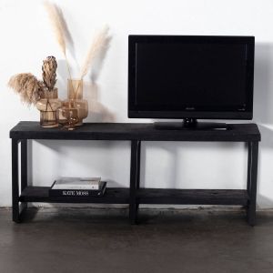 Giga Meubel Tv-meubel Zwart Hout Ijzer 140x40x45 Pure Black