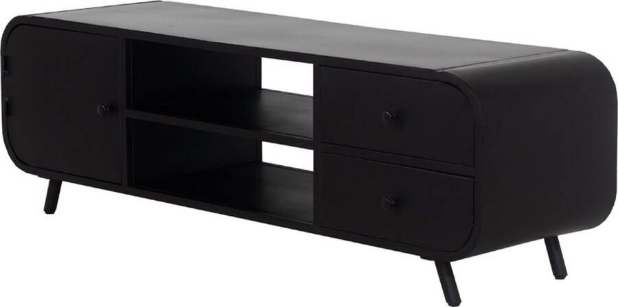 Giga Meubel TV Meubel Zwart Metaal 160x45x50cm Tv-meubel Retro Large Zwart