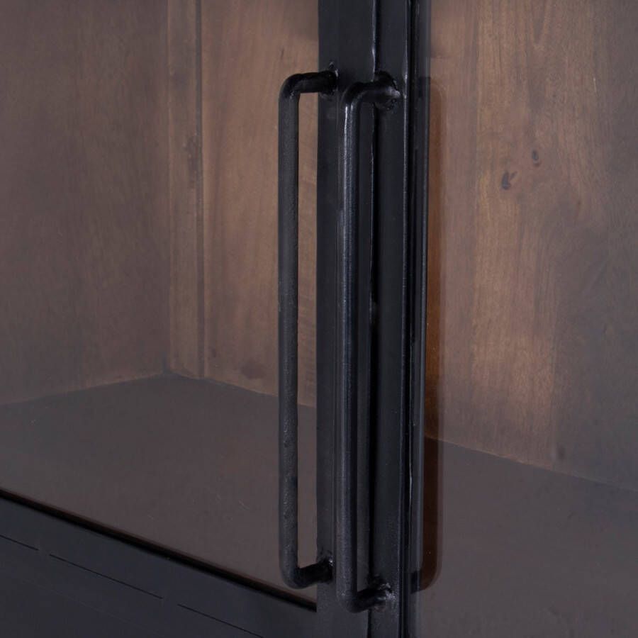 Giga Meubel Vitrinekast Mangohout 2-deurs 120x40x200cm James