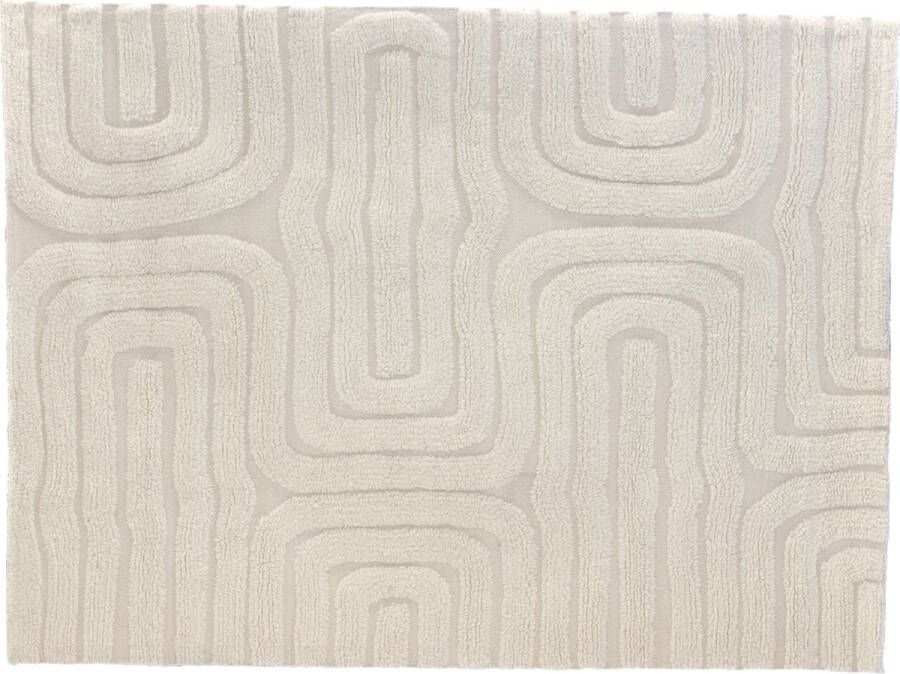 Giga Meubel Vloerkleed Rechthoek Beige Wol 200x230x2cm Fee