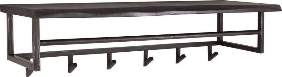 Giga Meubel Wandkapstok 6 Haken Met Hoedenplank Zwart Kapstok Yucon