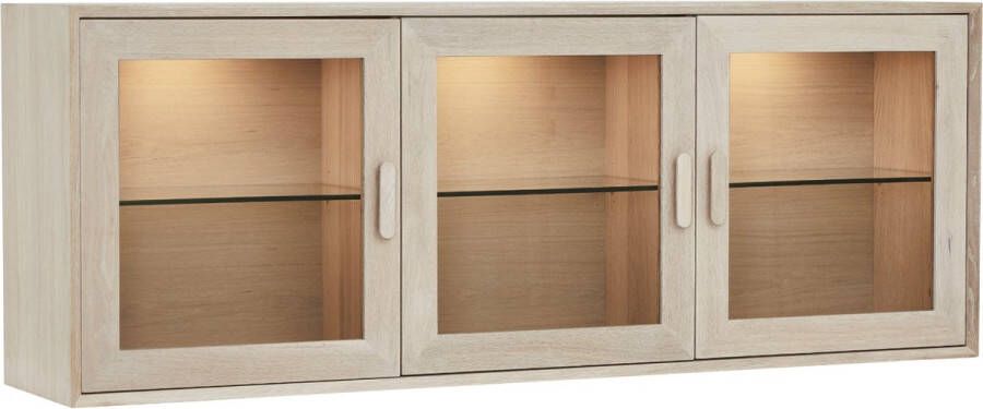 Giga Meubel Wandkast Hangend 3-Deurs Eiken Fineer 160x34x60cm Wandkast Porto