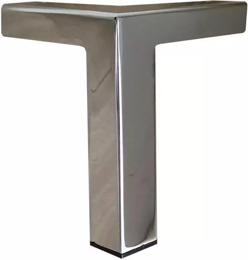 Furniture Legs Europe FLE Stalen meubelpoot chroom hoek 9 5 bij 9 5 cm en hoogte 12 cm (koker 2 5 x 2 5 cm)