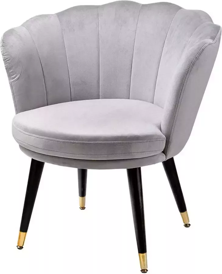 Gilde Fauteuil Soft 1 zit Velvet Grijs Moderne zetel B 70 cm Design fauteuil