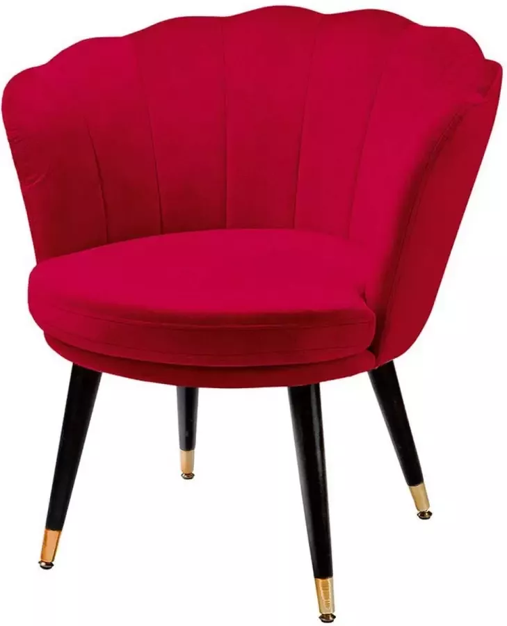 Gilde Fauteuil Soft 1 zit Velvet Rood Moderne zetel B 70 cm Design fauteuil