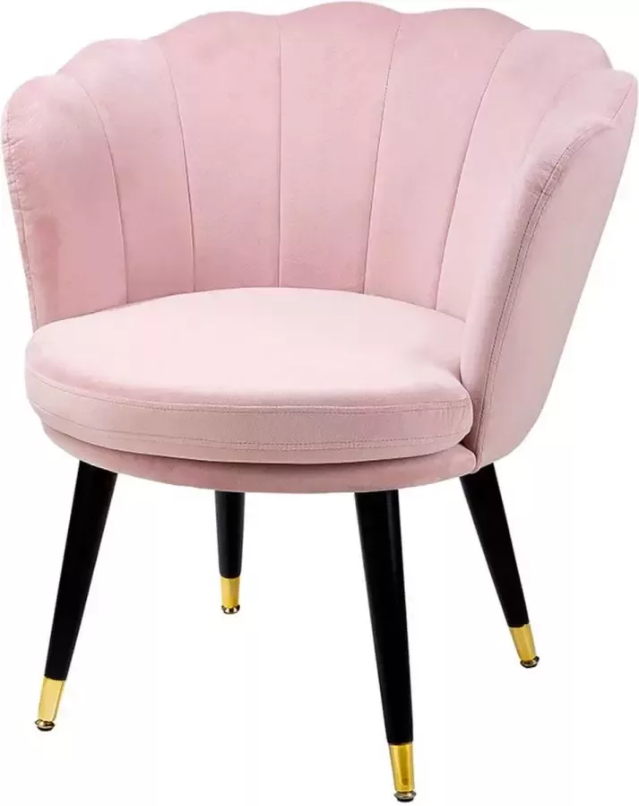 Gilde Fauteuil Soft 1 zit Velvet Roze Moderne zetel B 70 cm Design fauteuil