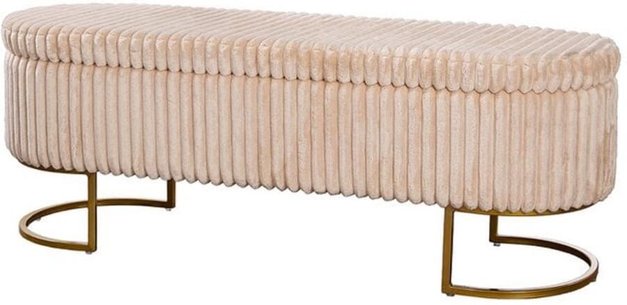 Gilde handwerk Opbergbank Bank Brooklyn Beige H 46 5 cm B 128 cm