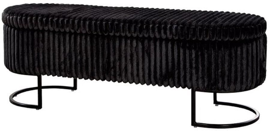 Gilde handwerk Opbergbank Bank Brooklyn Zwart H. 46 5 cm B 128 cm