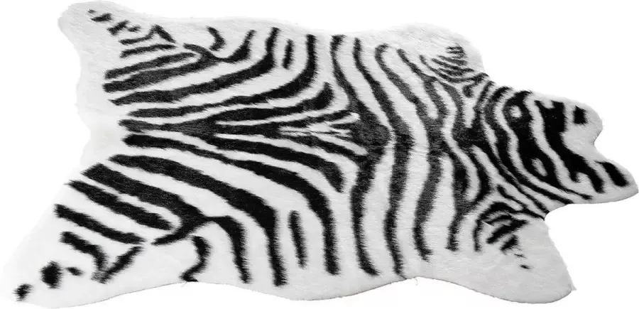 Gilde Vloerkleed Zebra Tapijt Zebra Textiel dierenmotief Faux fur dierenhuid 110 x 85 cm